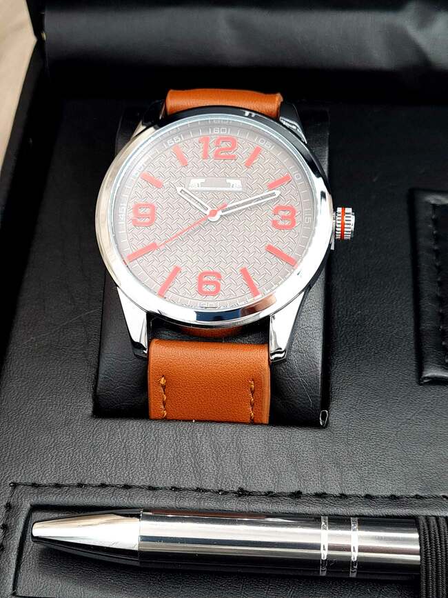 Set bărbătesc Cadou Matteo Ferari, Ceas, Butoni si pix metalic MF042B110G