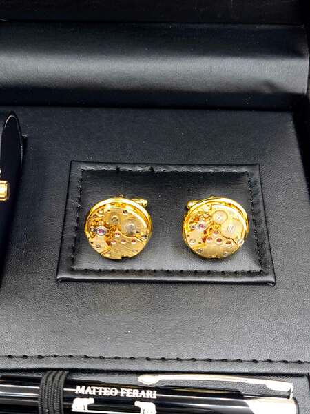 Set bărbătesc Cadou Matteo Ferari, Ceas, Butoni si pix metalic MF043B110G