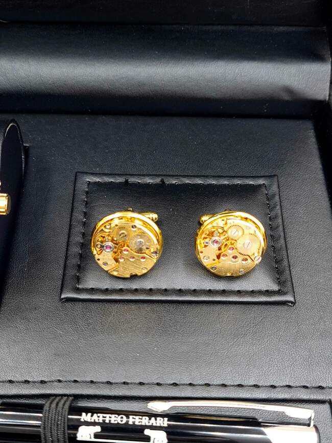 Set bărbătesc Cadou Matteo Ferari, Ceas, Butoni si pix metalic MF043B110G