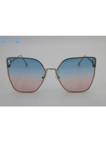 Ochelari de soare pentru Femei, Ramă Aurie, Lentile Albastre Gradient, MFJH-089PK