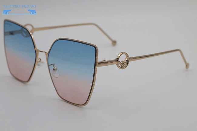 Ochelari de soare pentru Femei, Ramă Aurie, Lentile Albastre Gradient, MFJH-089PK