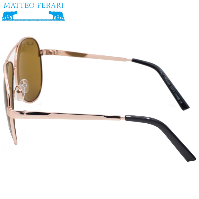 Ochelari de soare pentru Bărbați, Stil Pilot, UV400, Matteo Ferari, Maro, MFJH-034BR