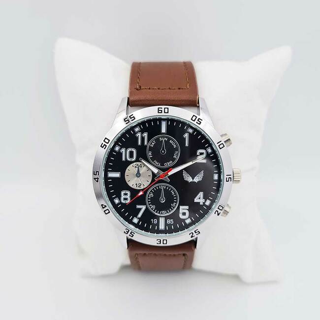 Ceas bărbătesc sport Ulysses curea piele maro WM022BKBR