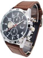 Ceas bărbătesc sport Ulysses curea piele maro WM022BKBR