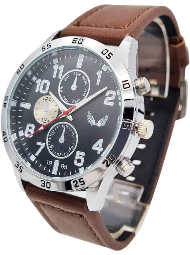 Ceas bărbătesc sport Ulysses curea piele maro WM022BKBR