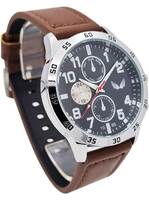 Ceas bărbătesc sport Ulysses curea piele maro WM022BKBR