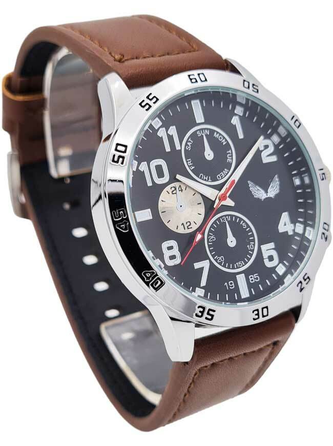 Ceas bărbătesc sport Ulysses curea piele maro WM022BKBR