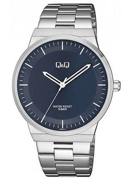 Ceas bărbătesc argintiu casual cu ecran albastru Q&Q QB06J212Y