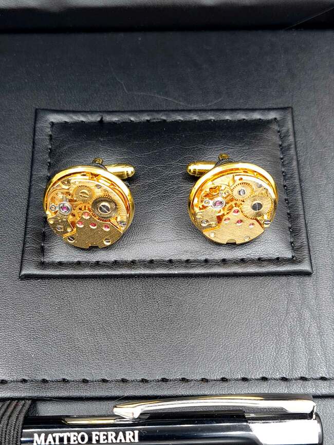 Set bărbătesc Cadou Matteo Ferari, Ceas, Butoni si pix metalic MF52B110G