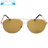 Ochelari de soare pentru Bărbați, Stil Pilot, UV400, Matteo Ferari, Maro, MFJH-034BR