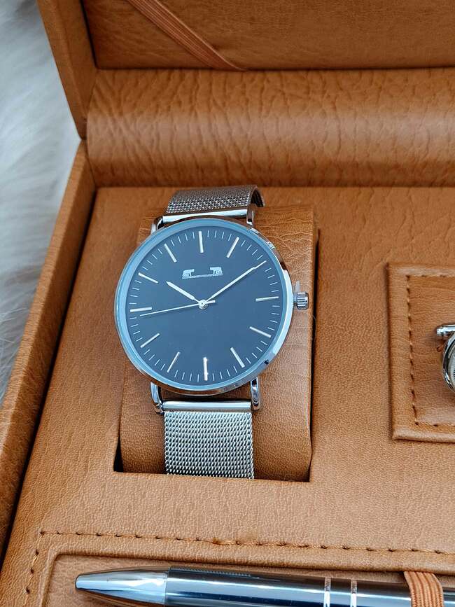 Set bărbătesc Cadou Matteo Ferari, Ceas, Butoni si pix metalic MF057B110G