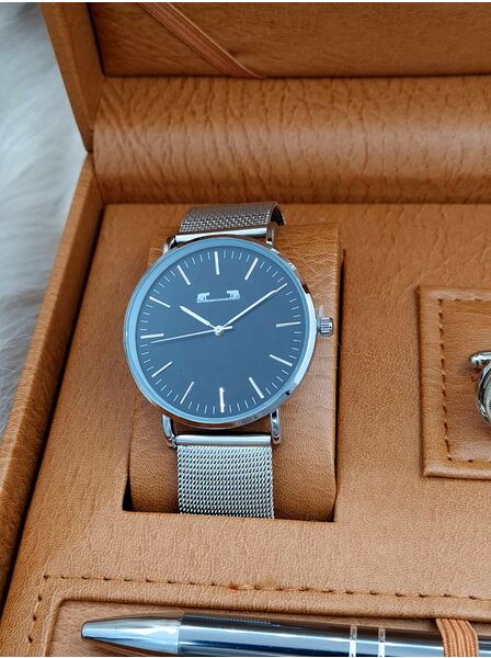 Set bărbătesc Cadou Matteo Ferari, Ceas, Butoni si pix metalic MF057B110G