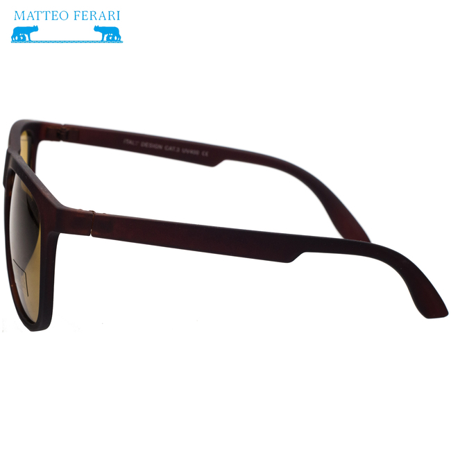 Ochelari de soare pentru Bărbați, Matteo Ferari, UV400, Maro, MFJH-022BR