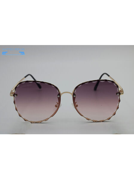 Ochelari de soare Matteo Ferari cu ramă aurie si lentile Roz Gradient MFJH-080PK