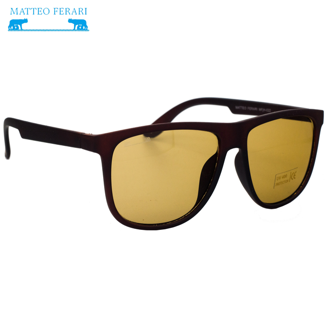 Ochelari de soare pentru Bărbați, Matteo Ferari, UV400, Maro, MFJH-022BR
