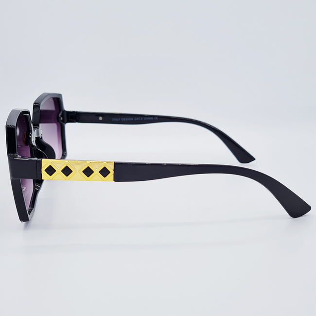 Ochelari de soare damă, negru, ramă asimetrică MFJH-138BK