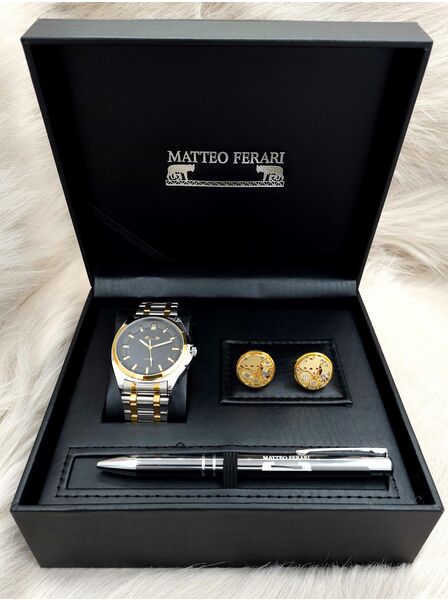 Set bărbătesc Cadou Matteo Ferari, Ceas, Butoni si pix metalic MF066B110G