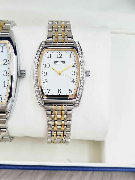 Set cadou ceas clasic pentru el și ea Matteo Ferari argintiu/auriu MF018