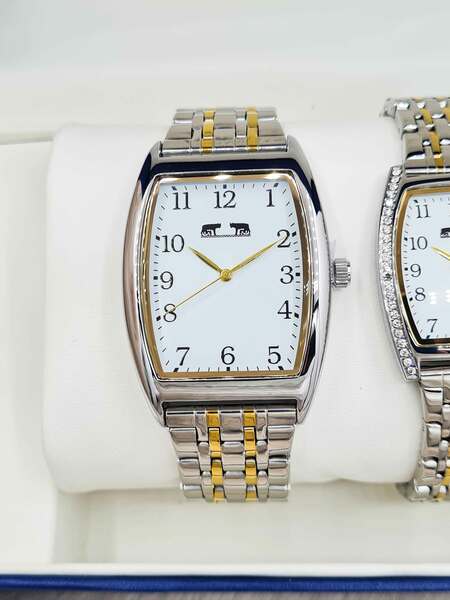 Set cadou ceas clasic pentru el și ea Matteo Ferari argintiu/auriu MF018