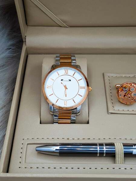 Set bărbătesc Cadou Matteo Ferari, Ceas, Butoni si pix metalic MF006B110G