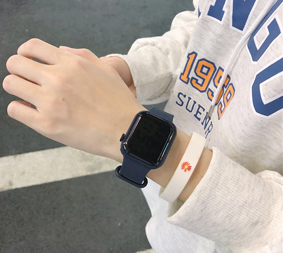 Ceas LED unisex Casual silicon verde LW009015