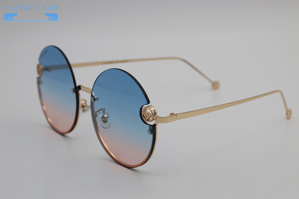 Ochelari de soare rotunzi pentru Femei, Matteo Ferari, Albastru Gradient, MFJH-O81PK