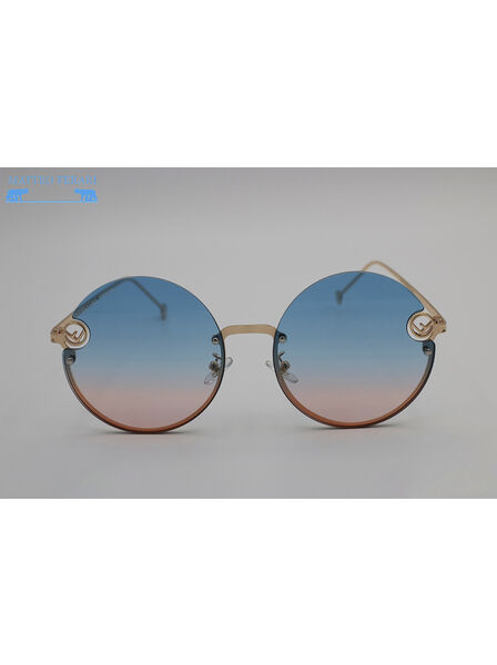 Ochelari de soare rotunzi pentru Femei, Matteo Ferari, Albastru Gradient, MFJH-O81PK