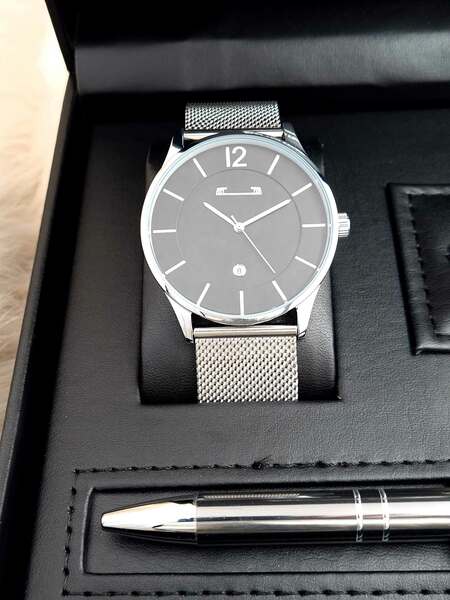 Set bărbătesc Cadou Matteo Ferari, Ceas, Butoni si pix metalic MF067B110G