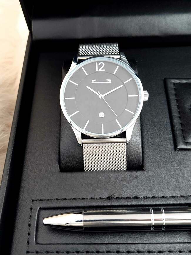 Set bărbătesc Cadou Matteo Ferari, Ceas, Butoni si pix metalic MF067B110G
