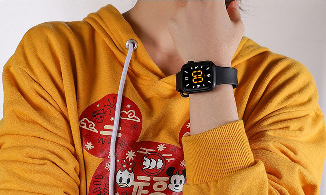 Ceas LED unisex Casual silicon verde LW009015