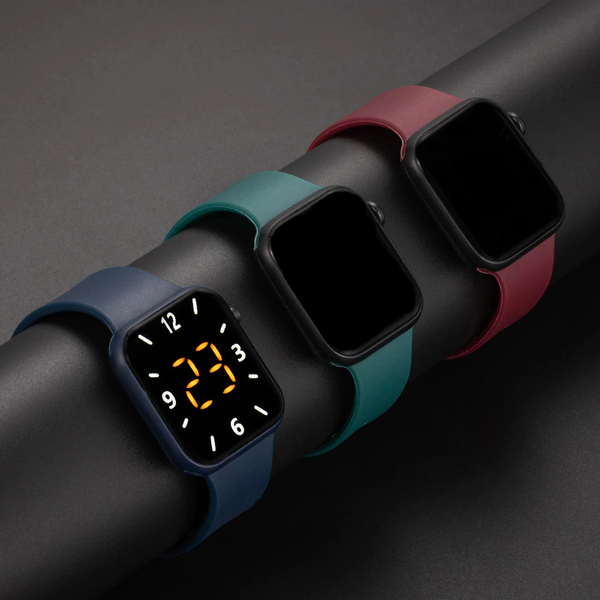 Ceas LED unisex Casual silicon verde LW009015