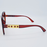 Ochelari de soare de damă Matteo Ferari MFJH-131BR cu ramă maro și lentilă ambra gradientă