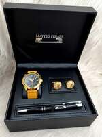 Set bărbătesc Cadou Matteo Ferari, Ceas, Butoni si pix metalic MF077B110G