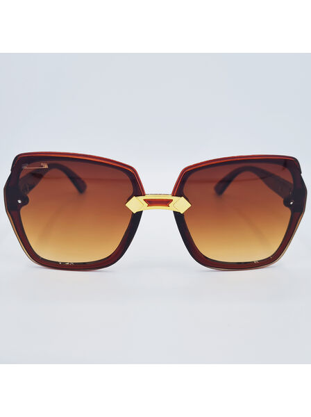 Ochelari de soare de damă Matteo Ferari MFJH-131BR cu ramă maro și lentilă ambra gradientă