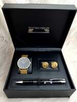 Set bărbătesc Cadou Matteo Ferari, Ceas, Butoni si pix metalic MF078B110G