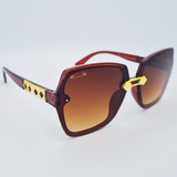 Ochelari de soare de damă Matteo Ferari MFJH-131BR cu ramă maro și lentilă ambra gradientă