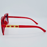 Ochelari de soare roșii cu accente aurii pentru Femei, Matteo Ferari, UV400, MFJH-133R