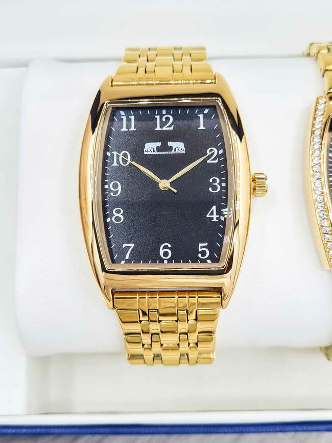 Set cadou ceas clasic pentru el și ea Matteo Ferari auriu MF013