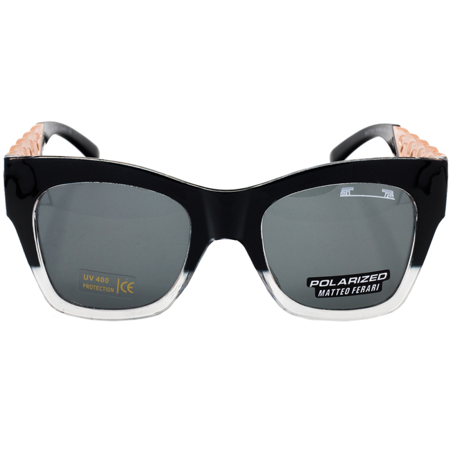 Ochelari de soare rectangulari pentru Femei, UV400, Negru, MFJH-005BK