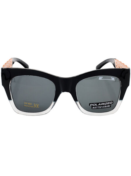 Ochelari de soare rectangulari pentru Femei, UV400, Negru, MFJH-005BK