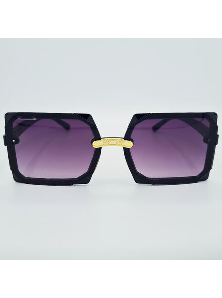 Ochelari de soare cu rame negre și accente aurii, Matteo Ferari, UV400, MFJH-133BK