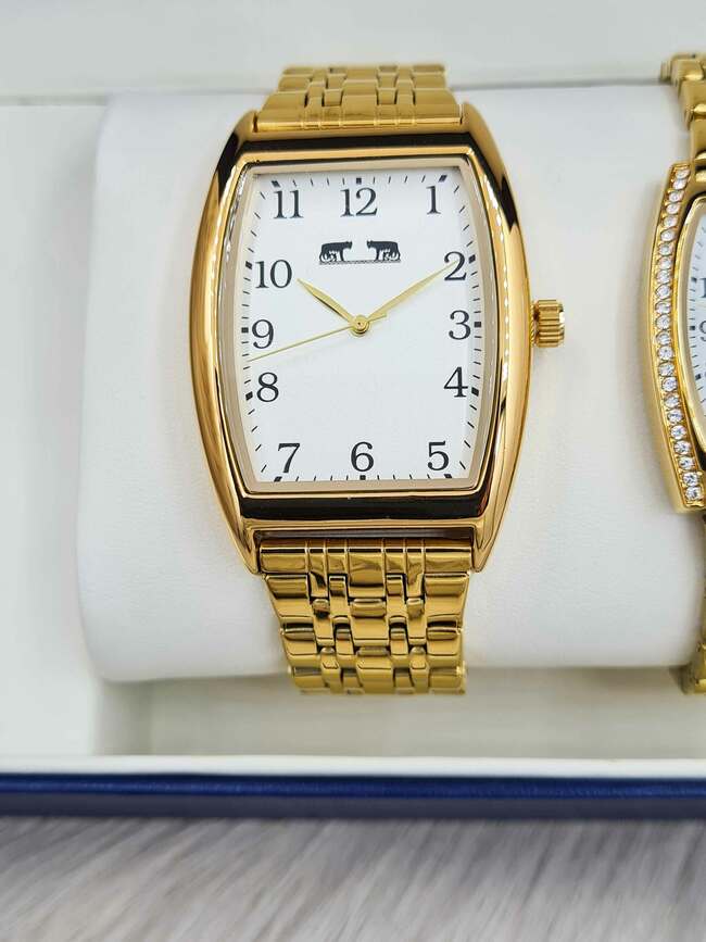 Set cadou ceas clasic pentru el și ea Matteo Ferari auriu MF014