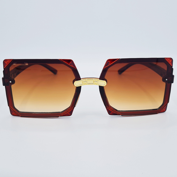 Ochelari de soare maro cu accente aurii si un stil elegant, Matteo Ferari, UV400, MFJH-133BR