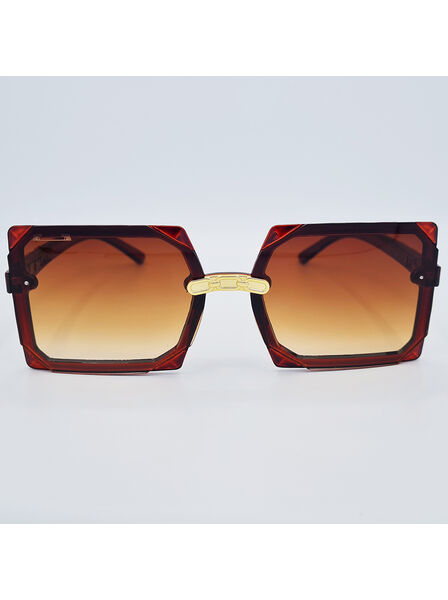 Ochelari de soare maro cu accente aurii si un stil elegant, Matteo Ferari, UV400, MFJH-133BR