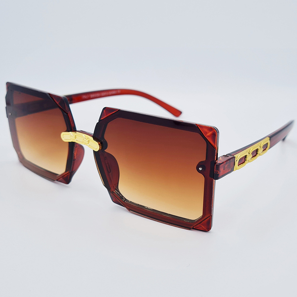 Ochelari de soare maro cu accente aurii si un stil elegant, Matteo Ferari, UV400, MFJH-133BR