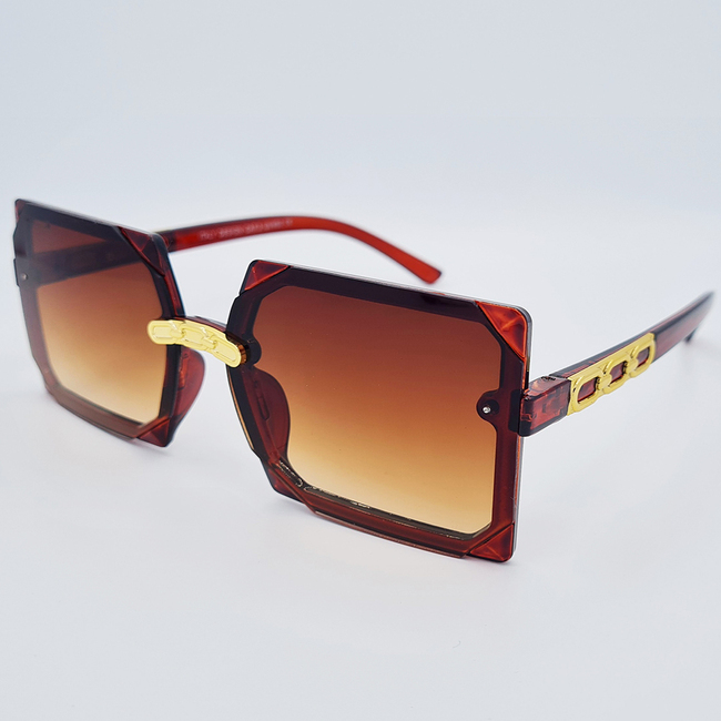 Ochelari de soare maro cu accente aurii si un stil elegant, Matteo Ferari, UV400, MFJH-133BR