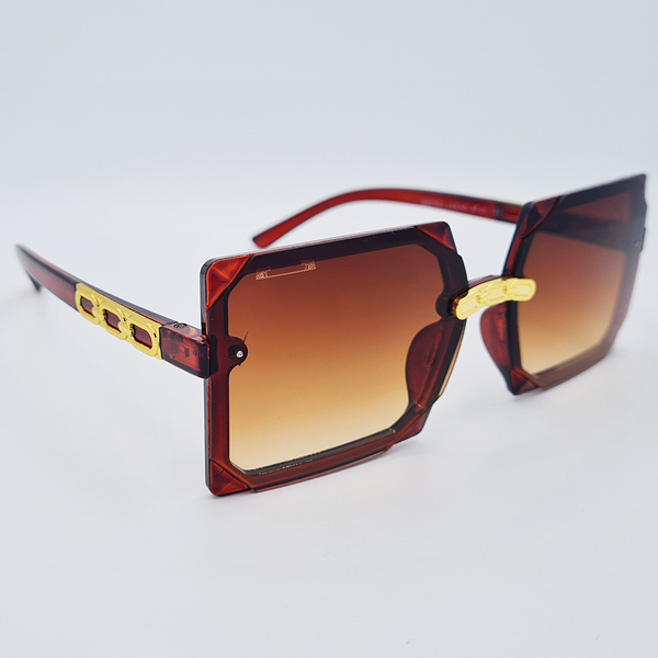 Ochelari de soare maro cu accente aurii si un stil elegant, Matteo Ferari, UV400, MFJH-133BR