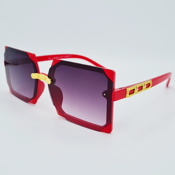 Ochelari de soare roșii cu accente aurii pentru Femei, Matteo Ferari, UV400, MFJH-133R