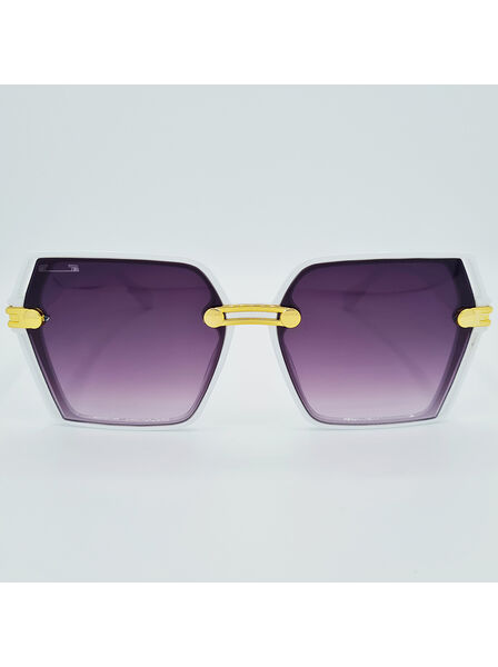 Ochelari de soare Albi, Matteo Ferari, lentilă neagră, UV400, MFJH-139W