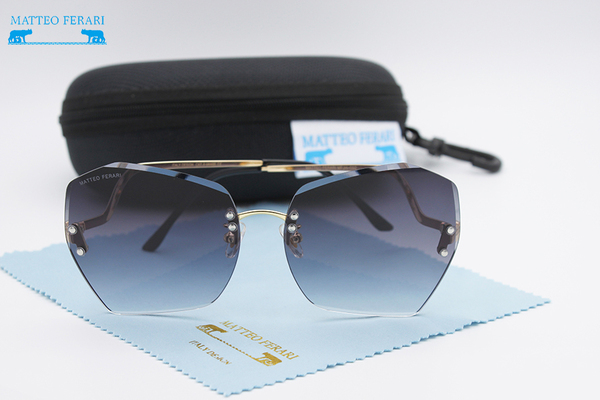 Ochelari de Soare pentru Femei Matteo Ferari cu Rame Aurii și Lentile, MFJH-092BK